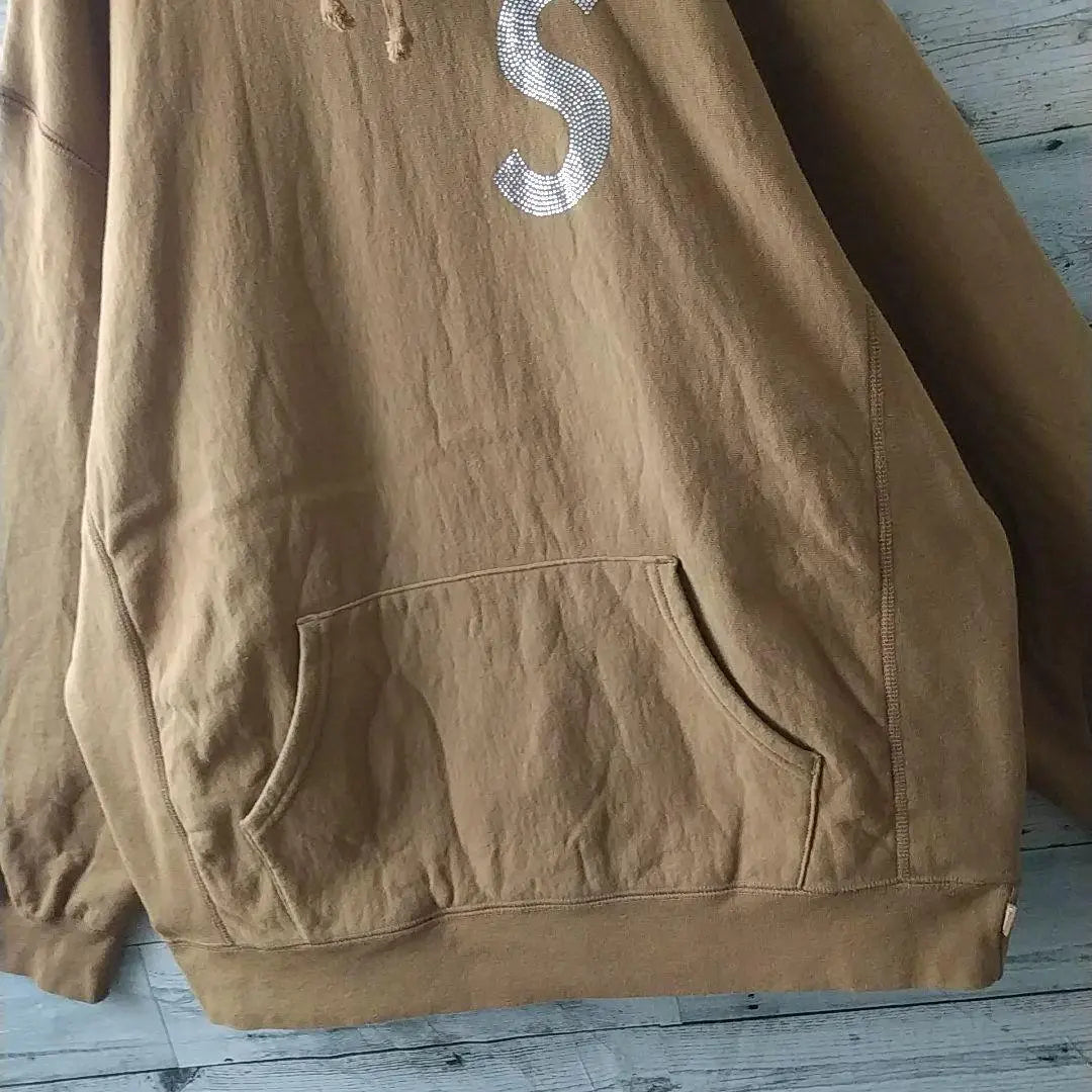 Diseño popular ☆ Parka Supreme Swarovski S Logo XL Equivalente Marrón