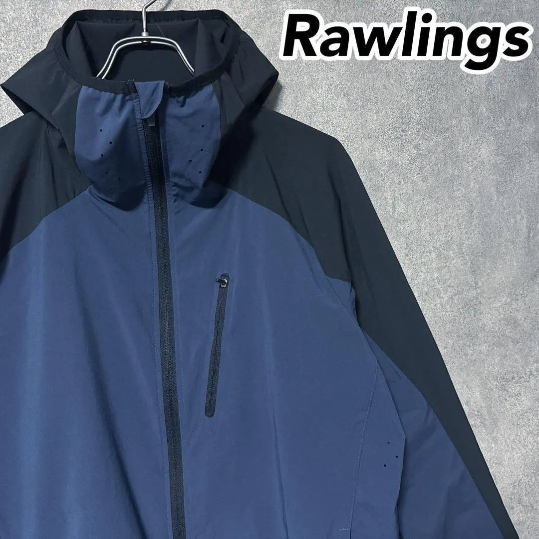 Sudadera con capucha de nailon con cremallera completa y logotipo de Rawlings