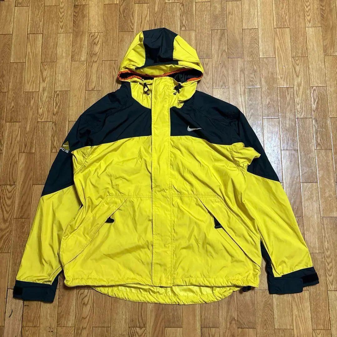 Sudadera con capucha NIKE ACG Mountain de los años 90 Amarillo Negro M RipStop | NIKE ACG de los 90