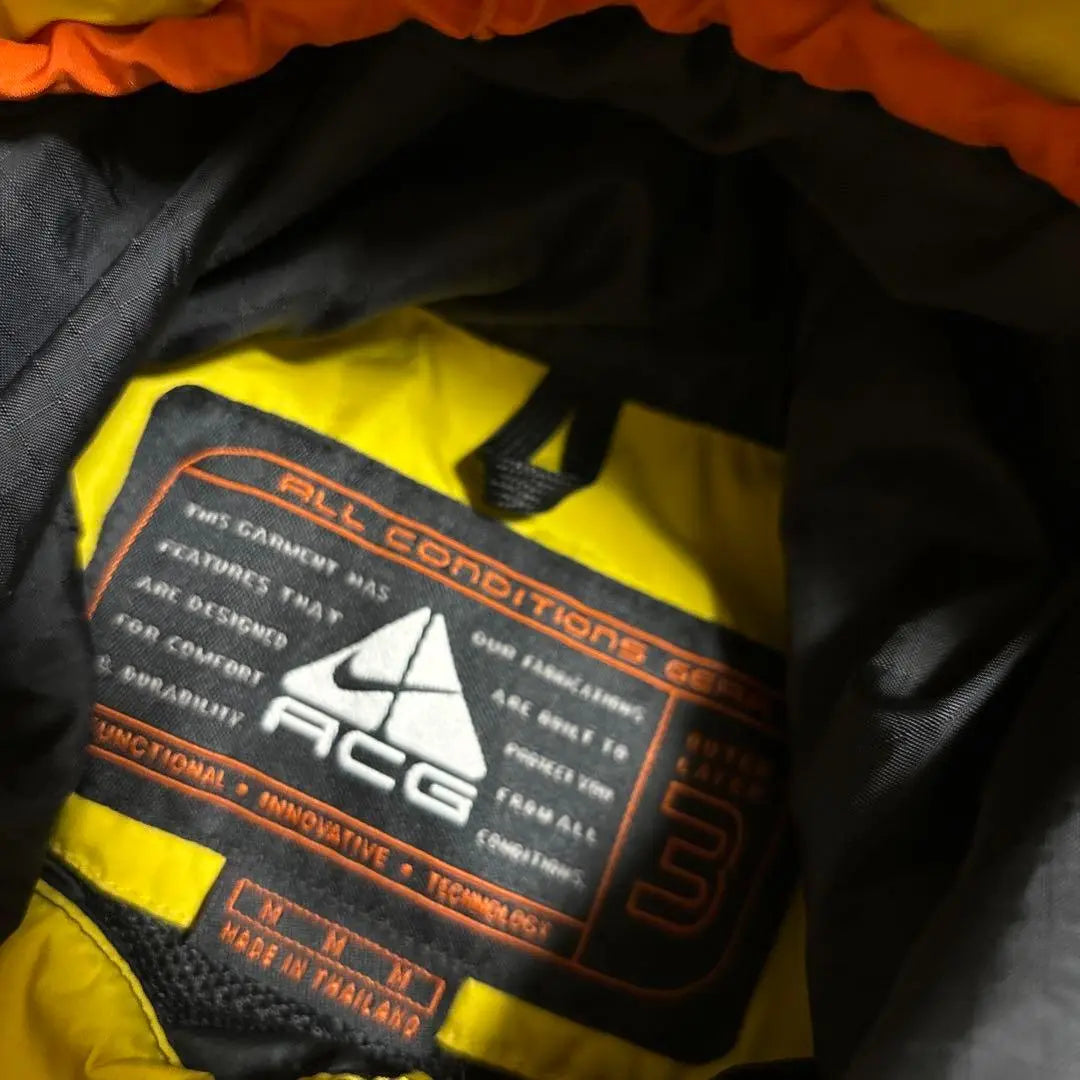 Sudadera con capucha NIKE ACG Mountain de los años 90 Amarillo Negro M RipStop | NIKE ACG de los 90