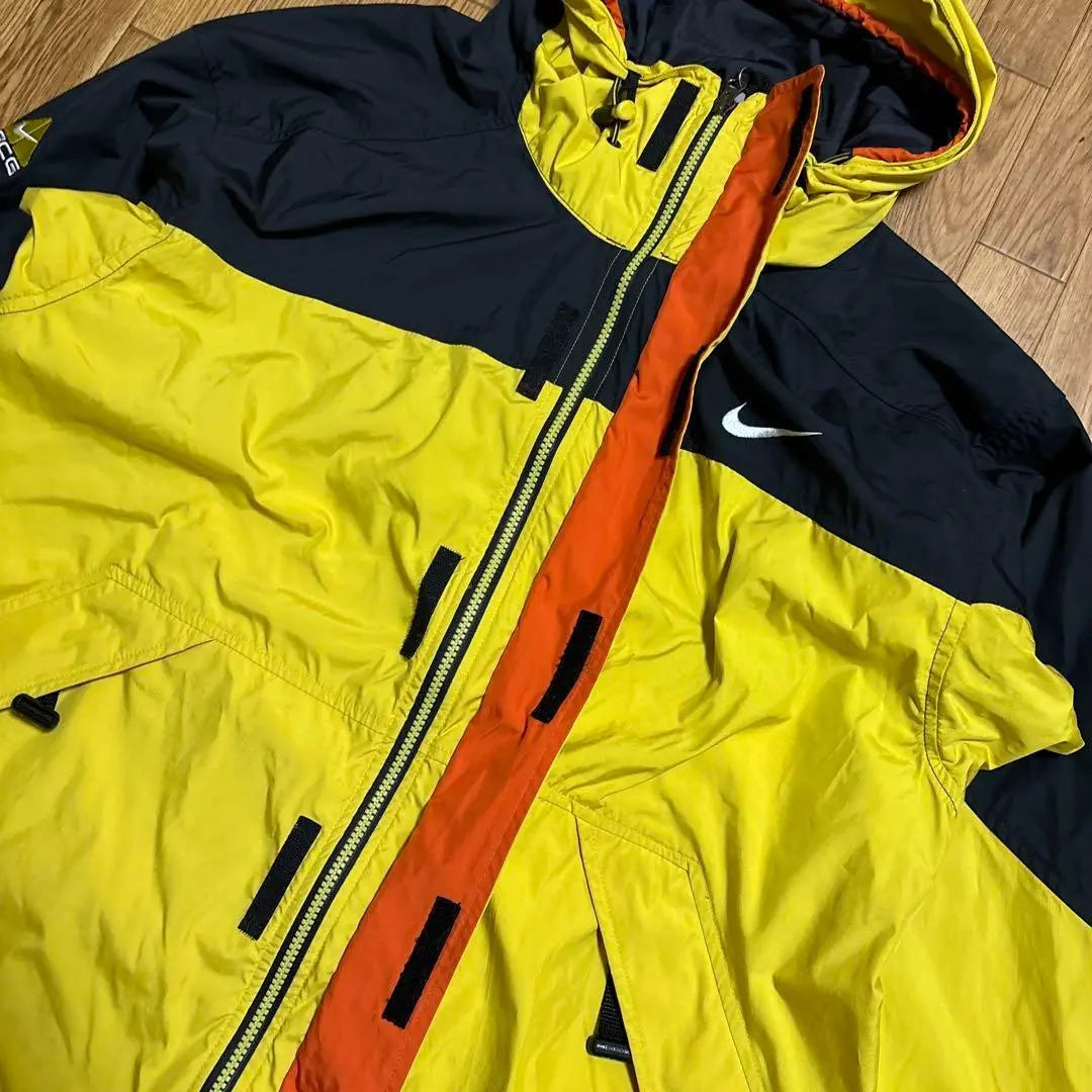 90s NIKE ACG Mountain Hoodie Yellow Black M RipStop | 90s NIKE ACG マウンテン パーカー 黄色 黒 M リップストップ