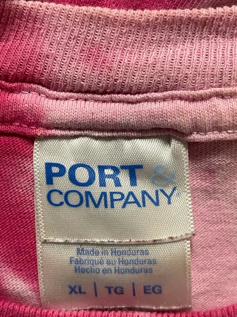 PORT &amp; COMPANY Camiseta larga XL Tintura Tie Dye Rosa | PUERTO Y COMPAÑÍA ロングTシャツXL ピンク系タイダイ染め