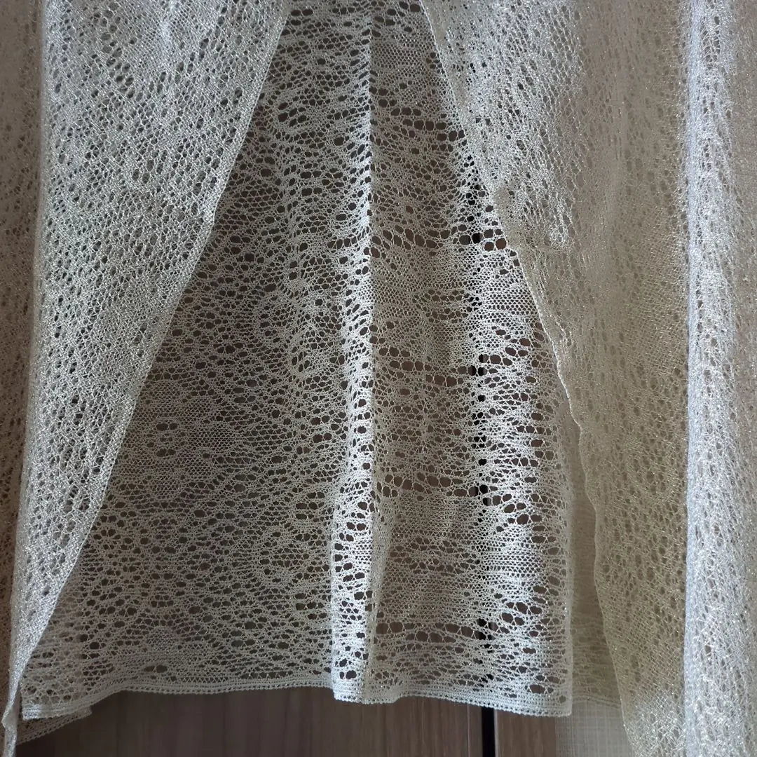 Grace Continental Good Condition ✨Free Shipping Pearl Gold Lace Shawl with Fringe