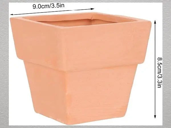 Amosfun Flowerpot, Ceramic, Unglazed, Square, Mini, Bonsai Pot, New, Set of 4