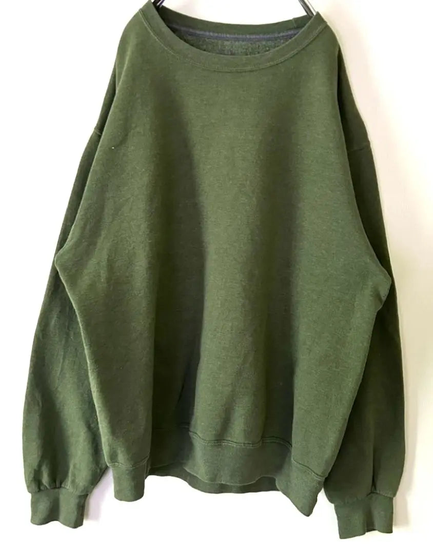 Fruit of the Room Plain Plain Sweatshirt L Green Green Vintage Sweatshirt