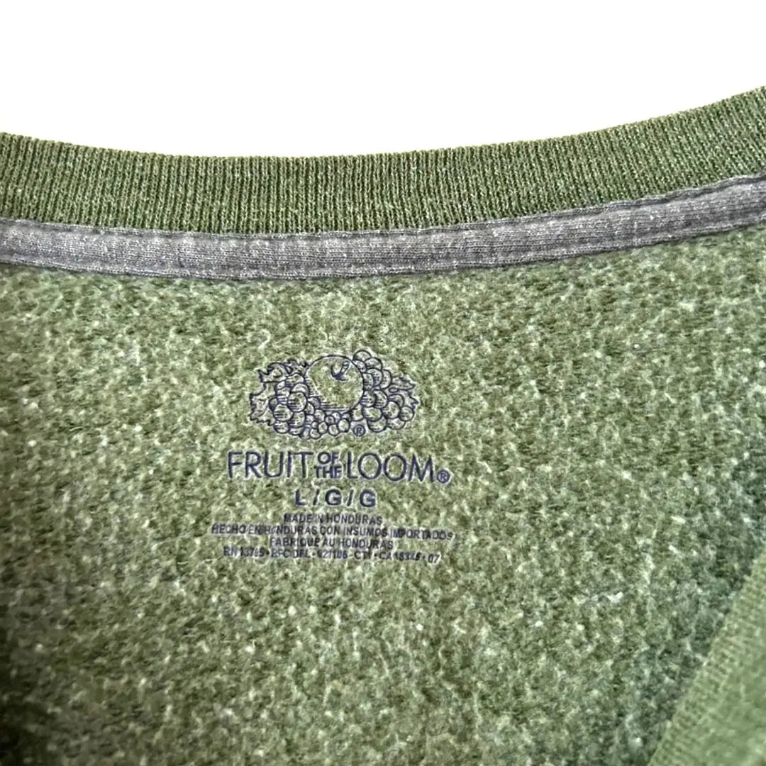 Fruit of the Room Plain Plain Sweatshirt L Green Green Vintage Sweatshirt