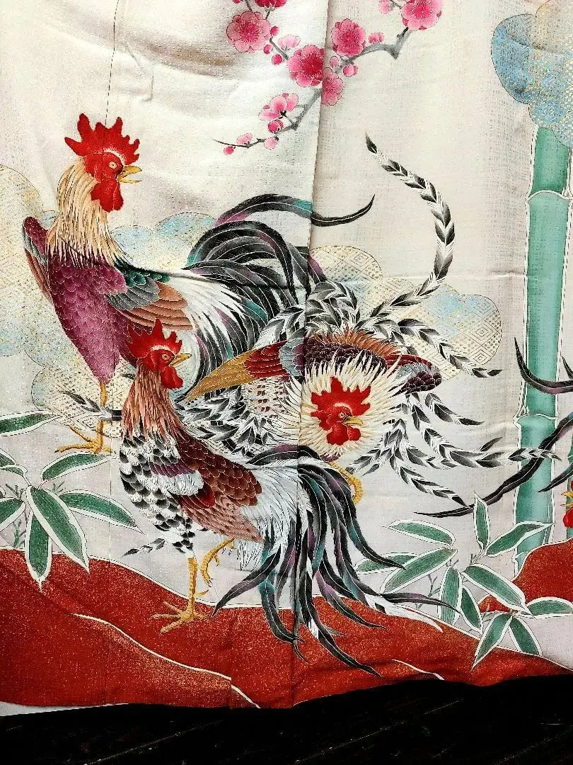 Kimono vintage, raro, furisode, gunchicken