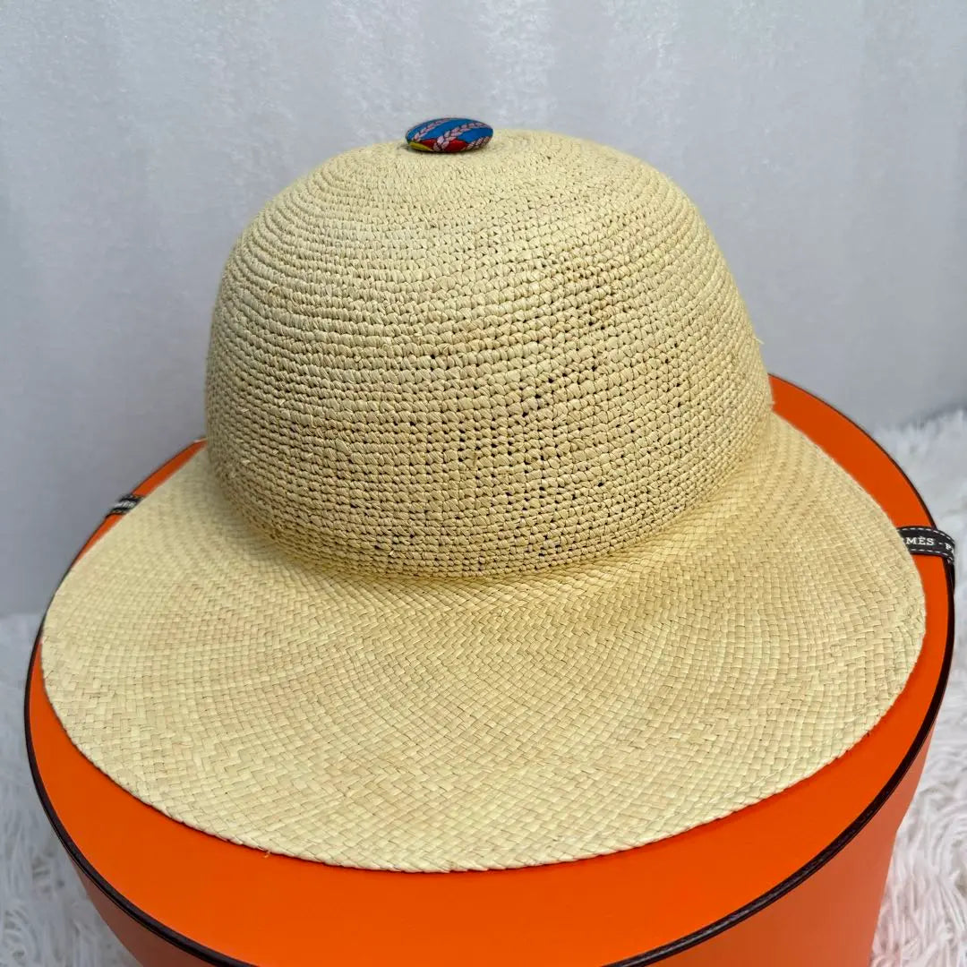 [With box] HERMES Straw Hat Straw Hat Casquette Serie