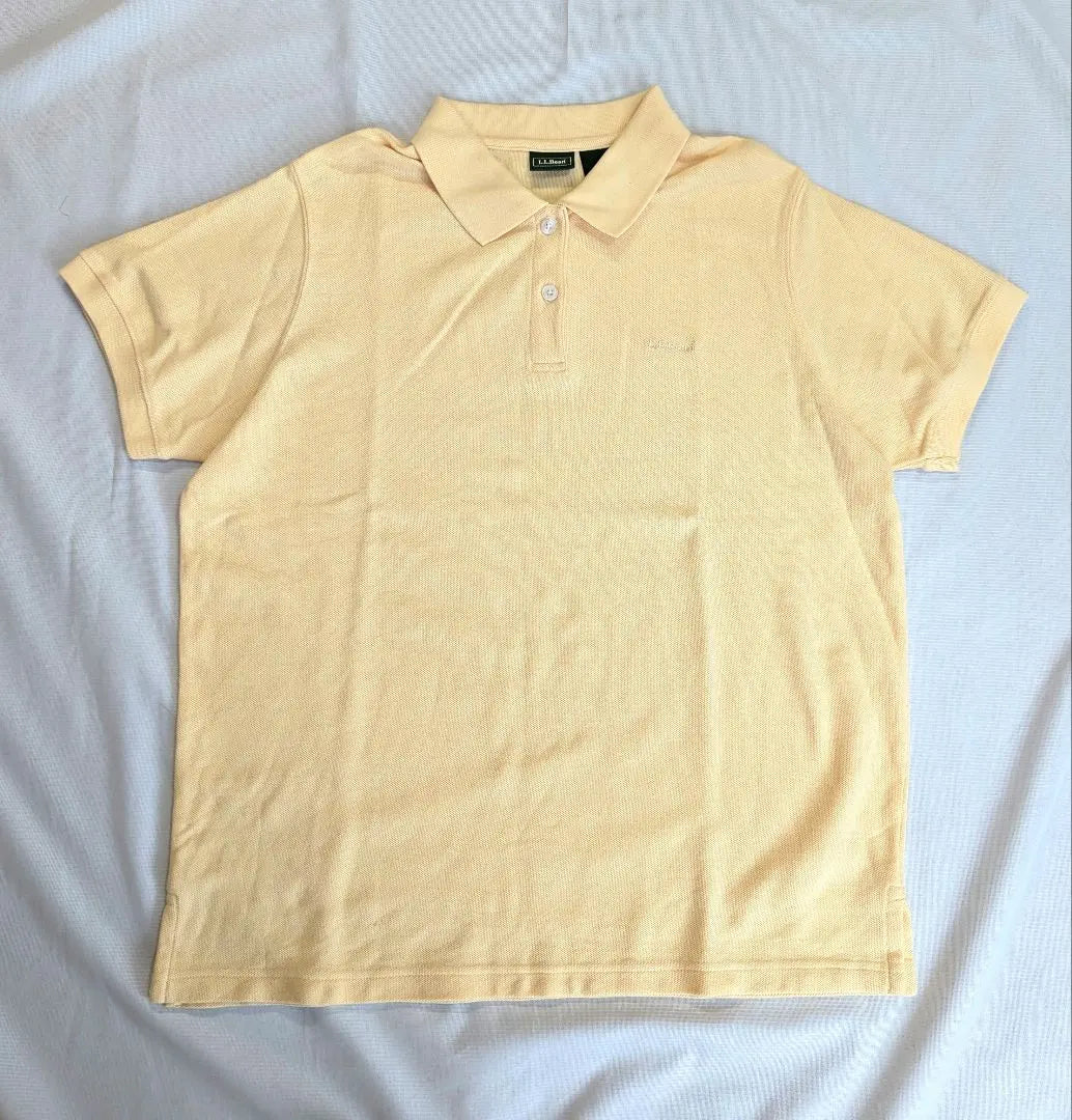 [LLBean] Polo de manga corta con logo bordado de los años 00 en color beige crema