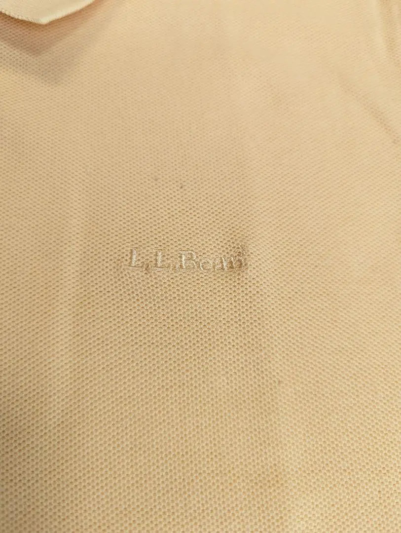 [L.L.Bean] 00s logo embroidered short-sleeved polo shirt cream beige