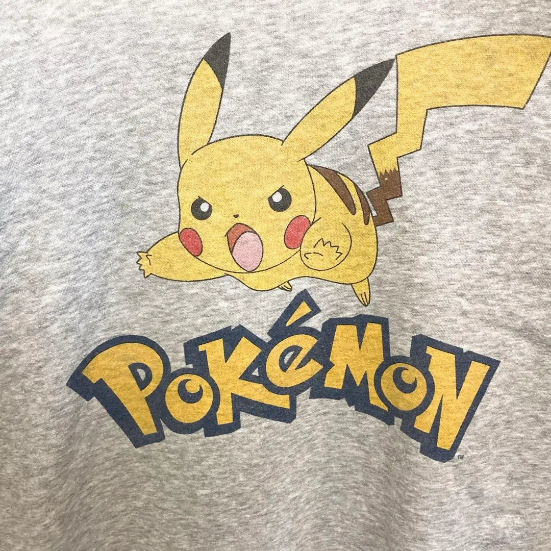 [Super cute] Pokemon Pokemon Sweatshirt XL Pikachu Gray