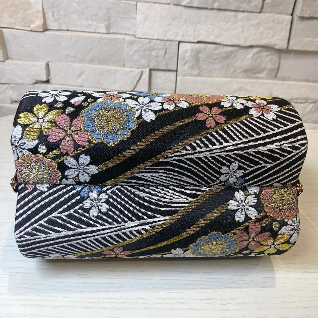 [Nuevo] Conjunto de bolso estilo japonés Bolso estilo japonés Sandalias estilo japonés 24cm negro Boda Ceremonia de graduación