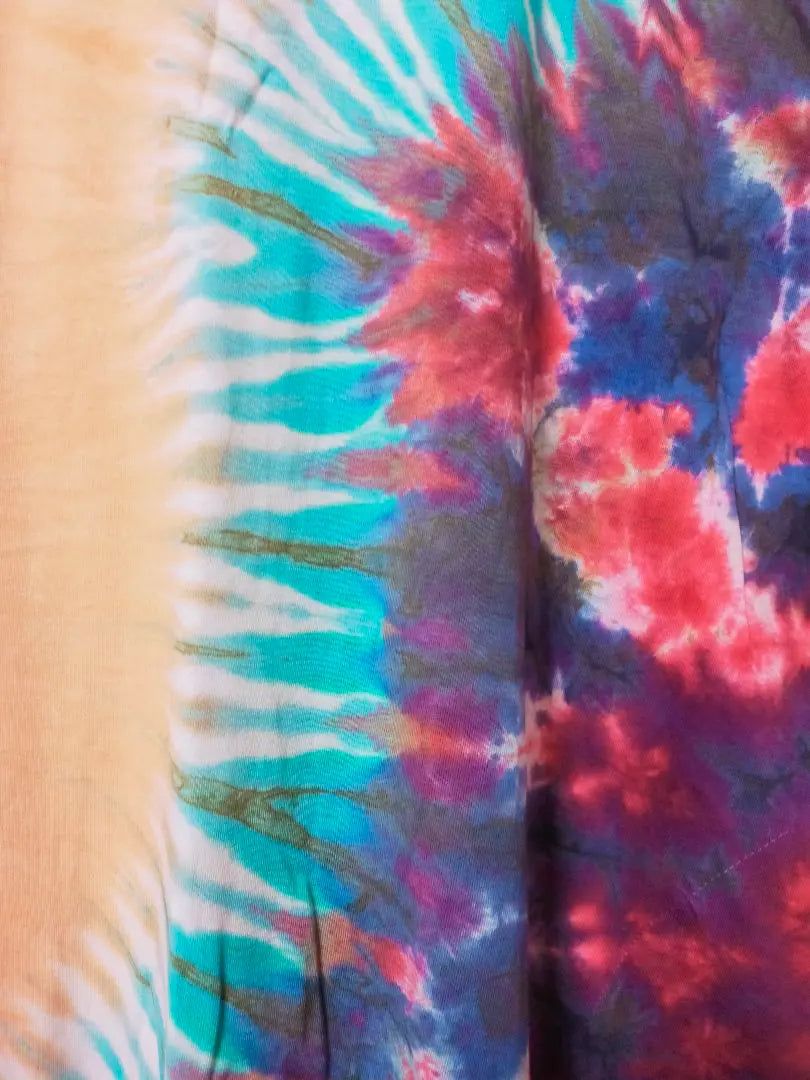 Ethnic, new, one-of-a-kind tie-dye mini dress, handmade 09