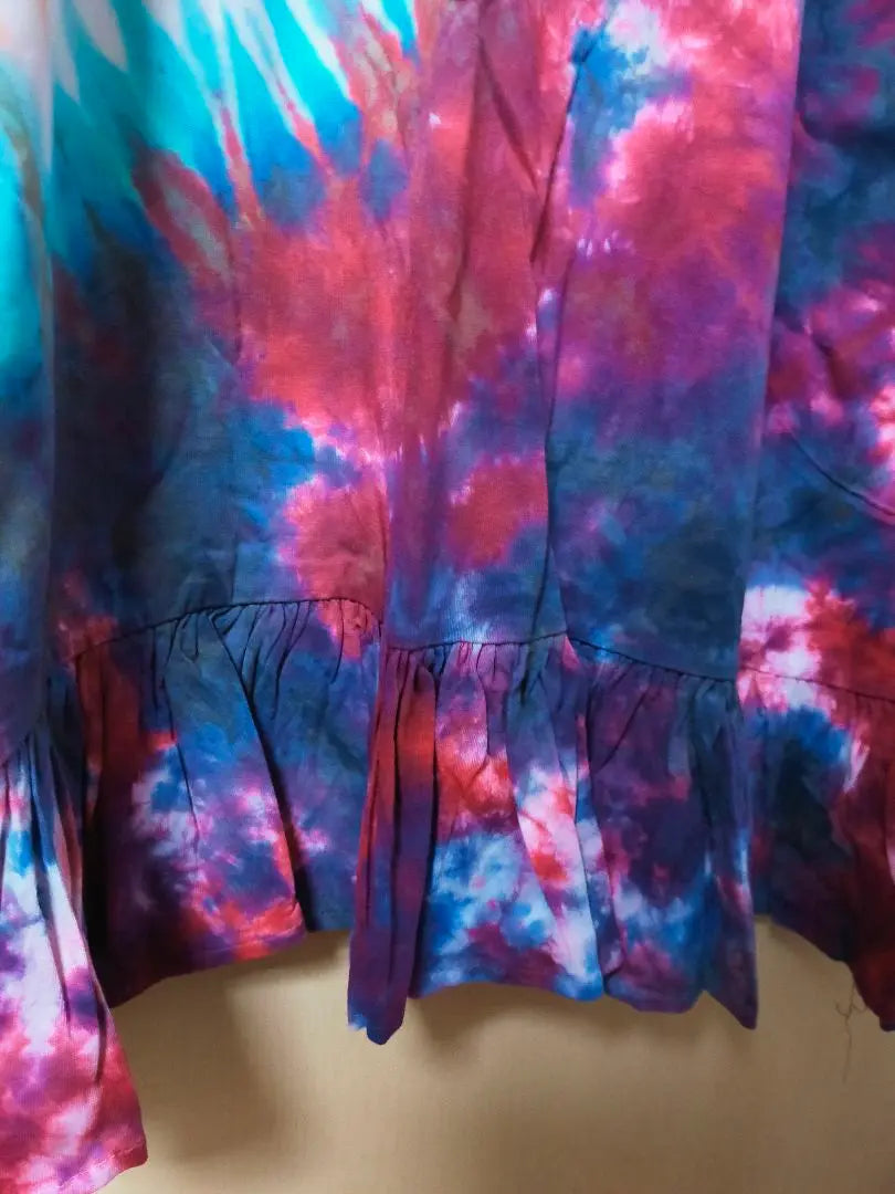 Ethnic, new, one-of-a-kind tie-dye mini dress, handmade 09