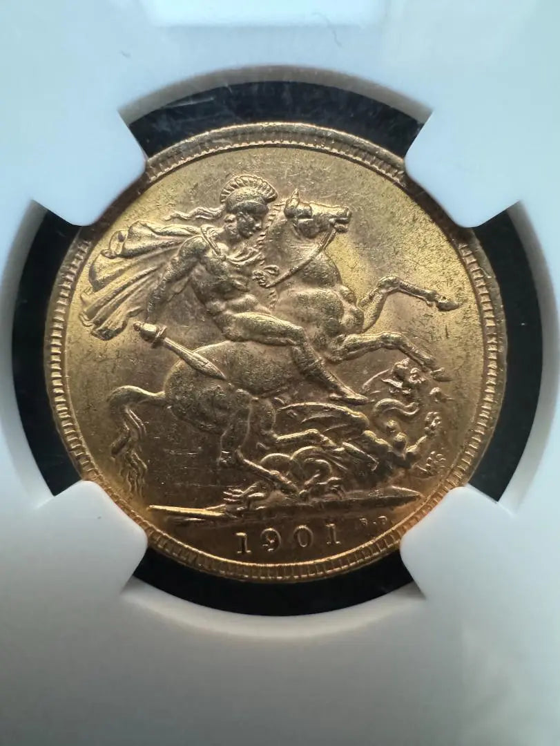 Valoración 1 hoja NGC MS61 Moneda de oro Victoria de 1901 Actualidad británica