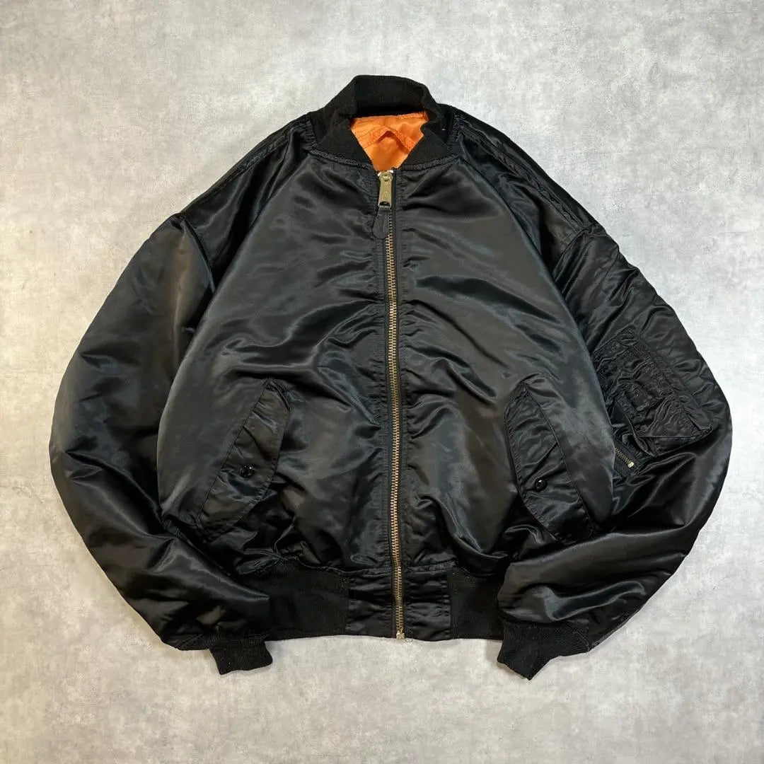 [Military] Black MA-1 flight jacket, size XL, made in USA | 【Military】ブラック MA-1 フライトジャケット XLサイズ　USA製