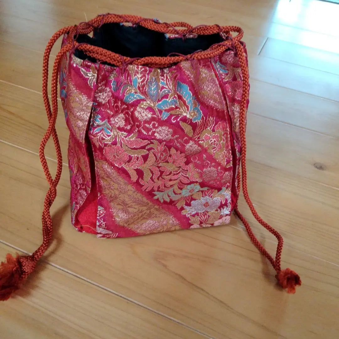 Bolso con cordón, bolso de mano, ropa japonesa, estilo japonés, interior