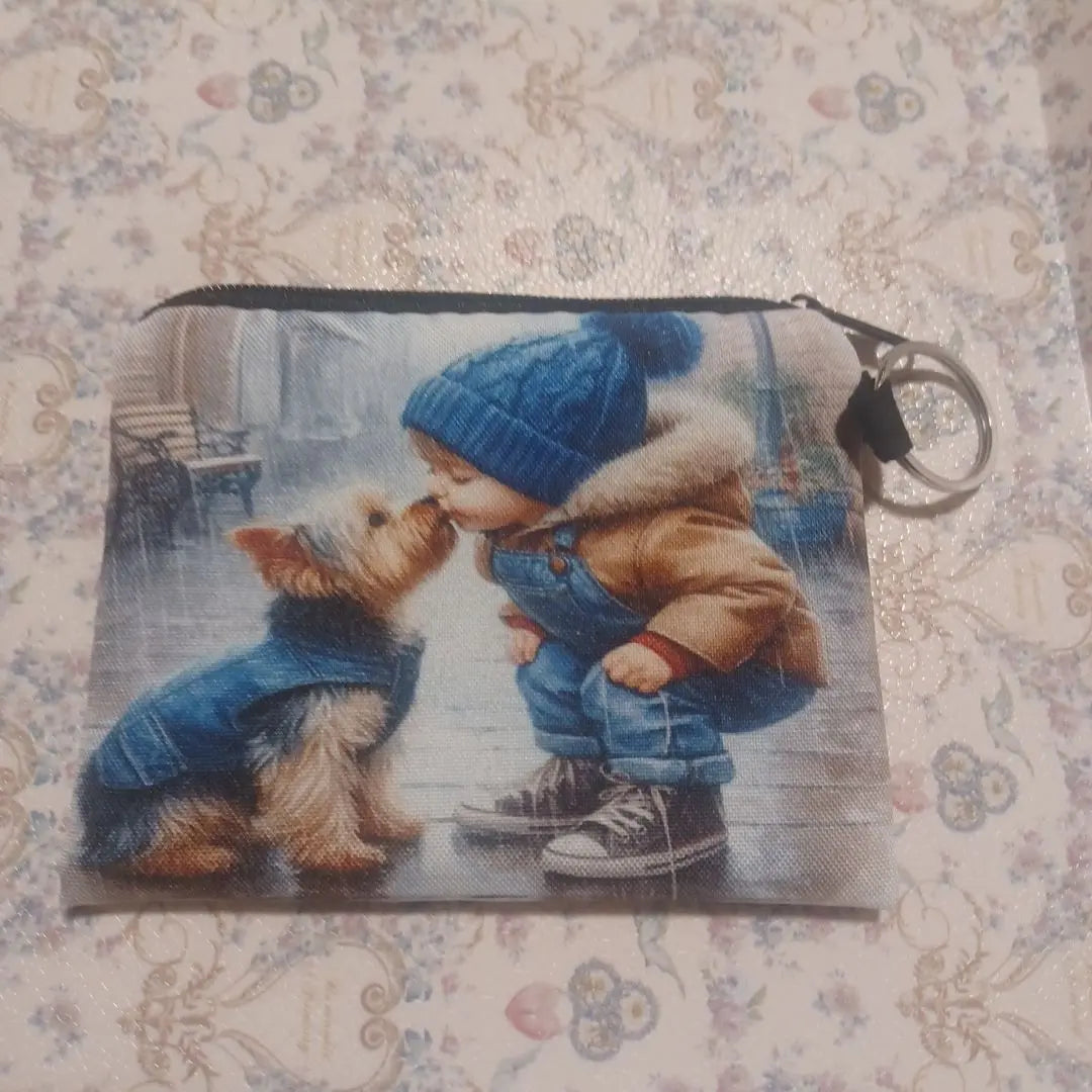 ❤️Children and dog illustration coin case