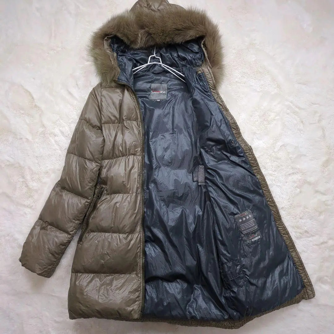 Duvetica Kappa Long Down Coat Hood Fox Fur 38