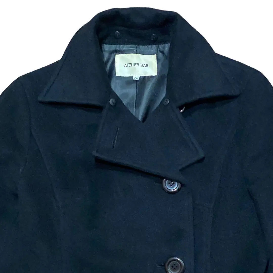 [ATELIER SAB] Women's Jacket Peacoat Black Angola | 【ATELIER SAB】レディース　ジャケット　ピーコート　黒　アンゴラ