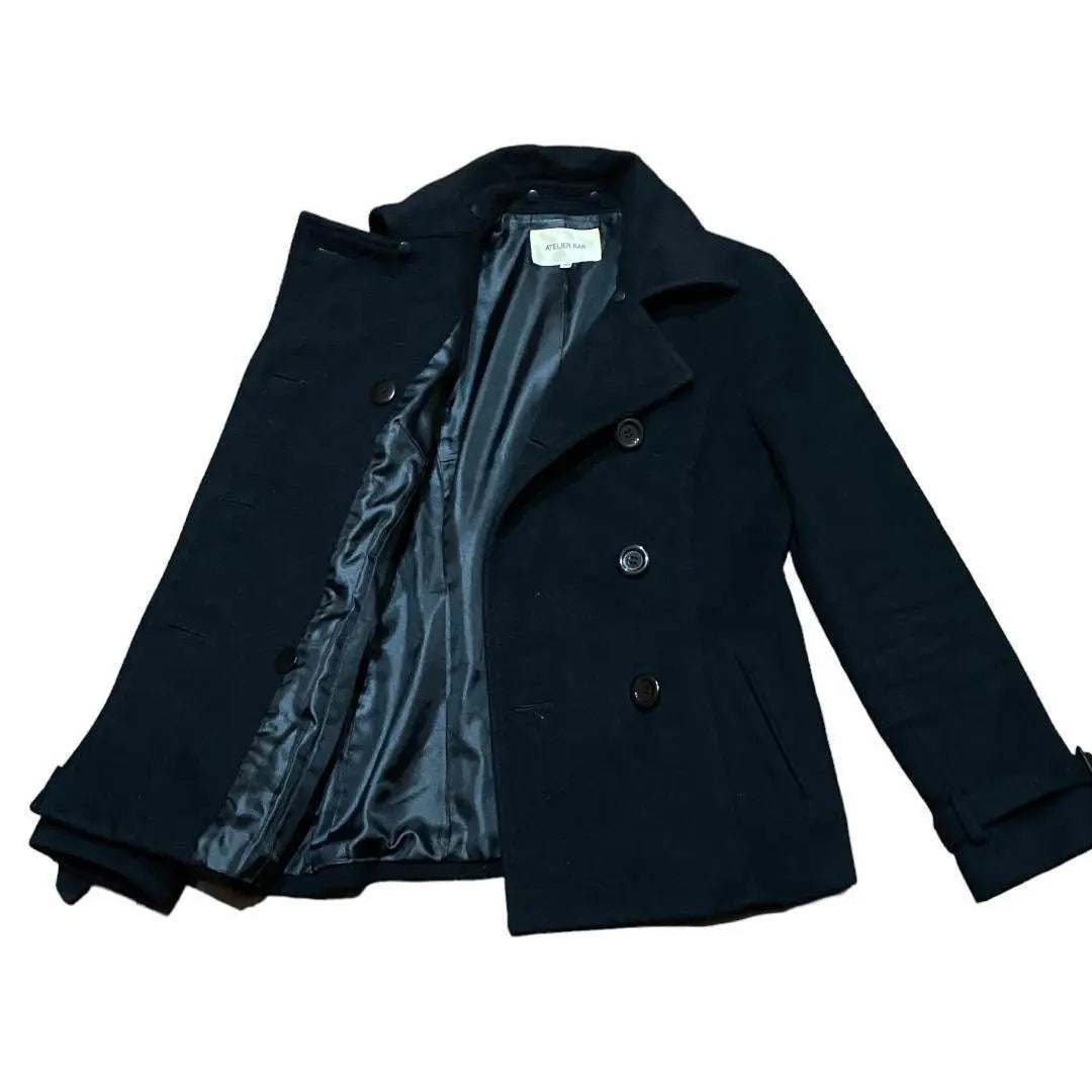 [ATELIER SAB] Women's Jacket Peacoat Black Angola | 【ATELIER SAB】レディース　ジャケット　ピーコート　黒　アンゴラ