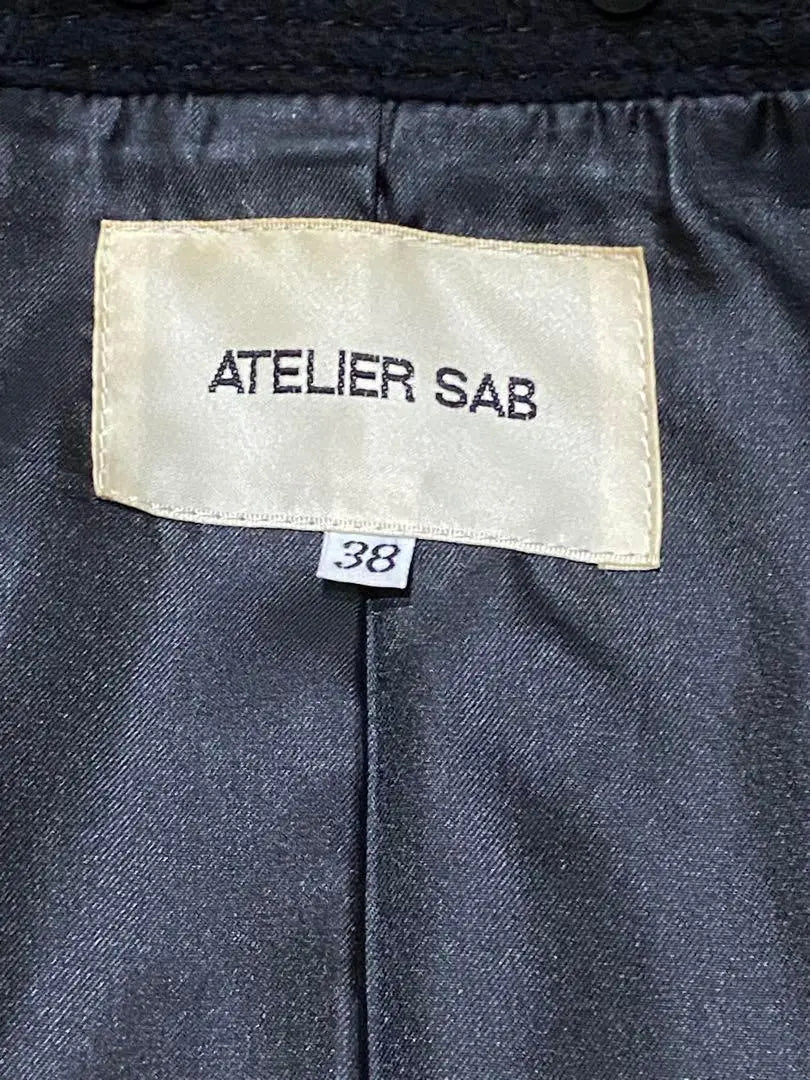 [ATELIER SAB] Chaqueta Mujer Peacoat Negro Angola | 【ATELIER SAB】レディース ジャケット ピーコート 黒 アンゴラ