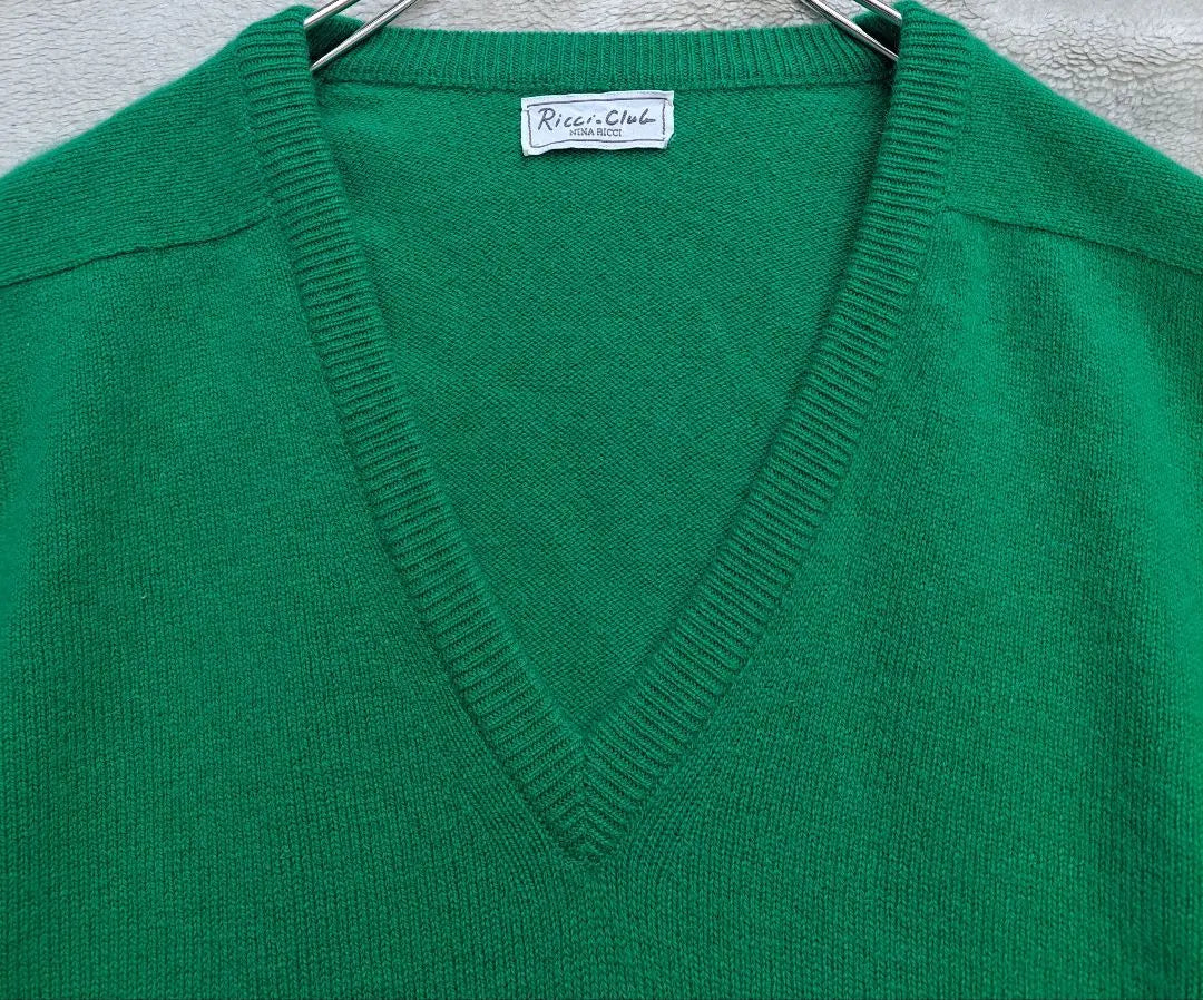 Rare Scotland Made Nina Rich 100% Cashmere Sweater V-neck Men's | 希少　スコットランド製　ニナリッチ　カシミヤ100%セーター Vネック メンズ