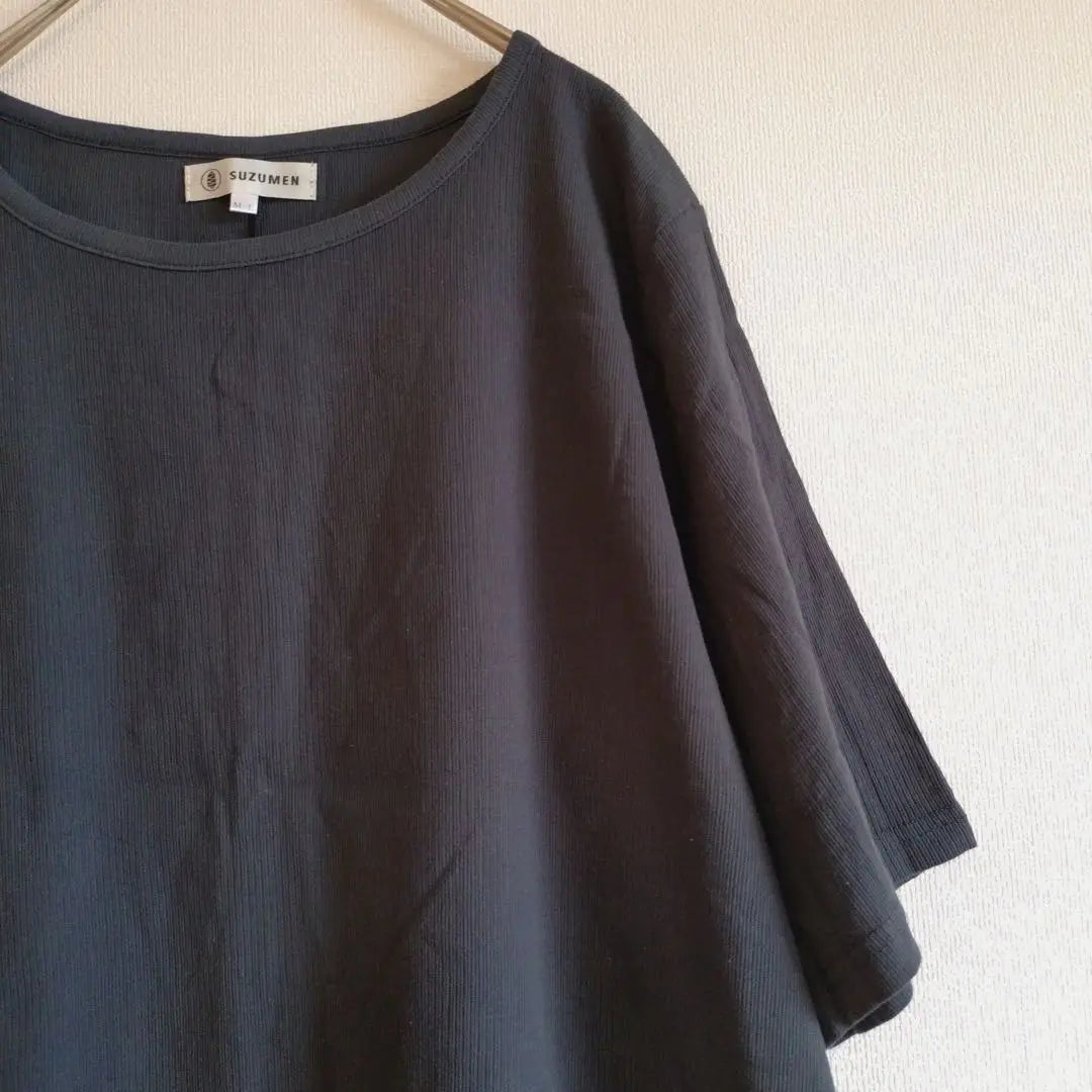 Suzumen [M-L] Cotton Short Sleeve T-shirt Dress Crew Neck Plain