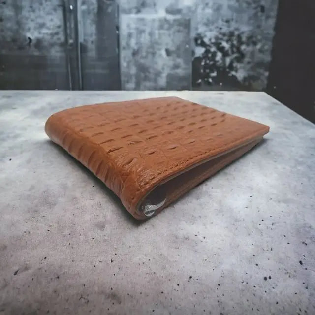 x83 [Genuine proof included] AT13 genuine leather Crocodile money clip with back brown | x83【本物証明証付き】 AT13本革 クロコダイル マネークリップ 背ブラウン