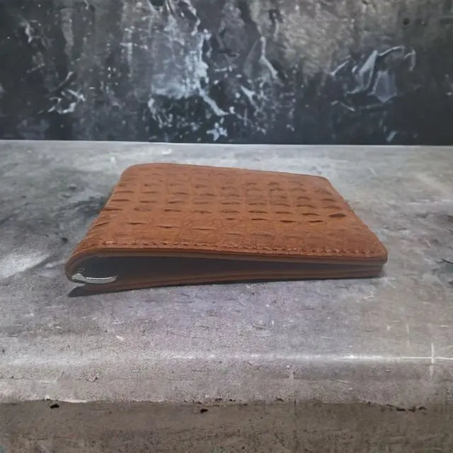 x83 [Genuine proof included] AT13 genuine leather Crocodile money clip with back brown | x83【本物証明証付き】 AT13本革 クロコダイル マネークリップ 背ブラウン