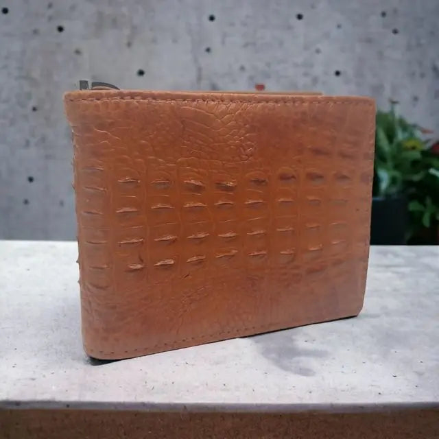 x83 [Genuine proof included] AT13 genuine leather Crocodile money clip with back brown | x83【本物証明証付き】 AT13本革 クロコダイル マネークリップ 背ブラウン