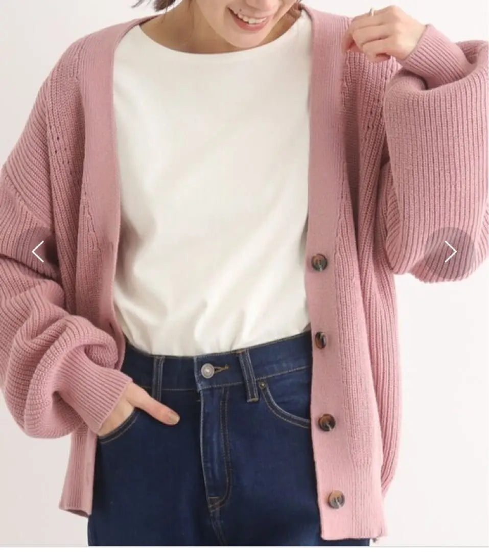 Shuraloo Washable ridge v Neck Cardigan Knit Ladies Winter Spring | シューラルー 洗える 畦編み Vネック カーディガン ニット レディース 冬 春