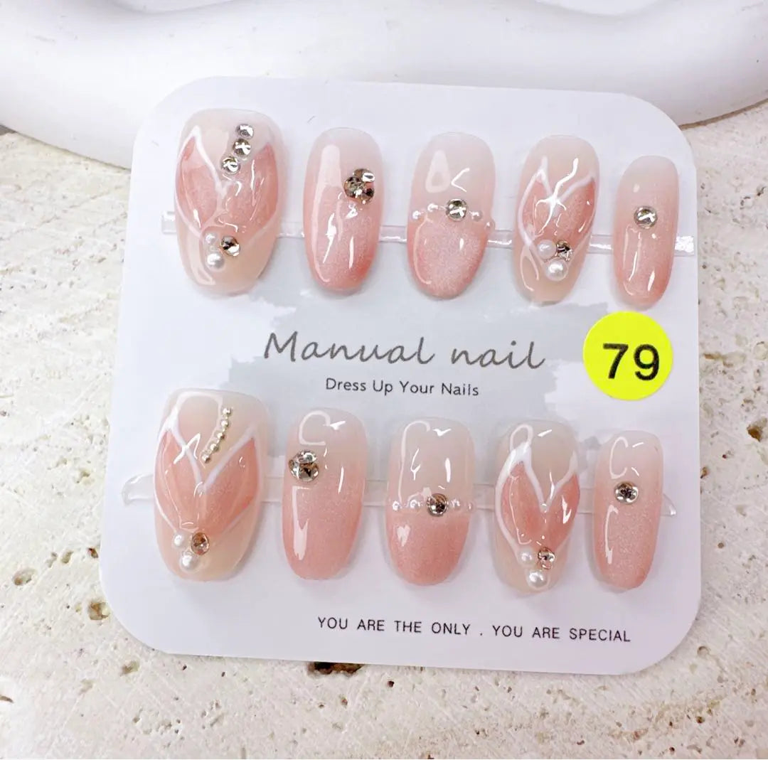 Fishtail pink actual product recommended nail tips fake nail mass-produced princess nails or y2k magnet nuance