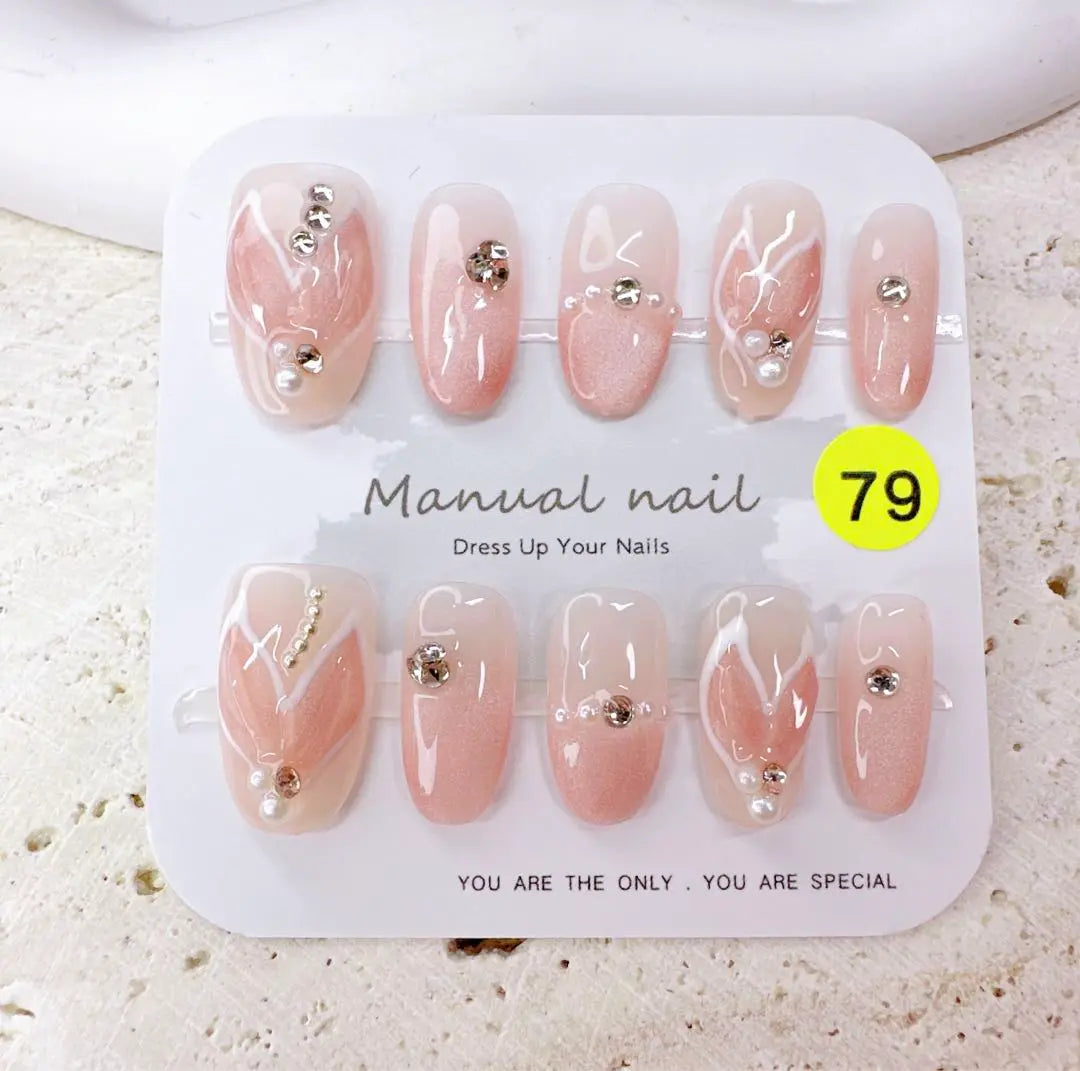 Fishtail pink actual product recommended nail tips fake nail mass-produced princess nails or y2k magnet nuance