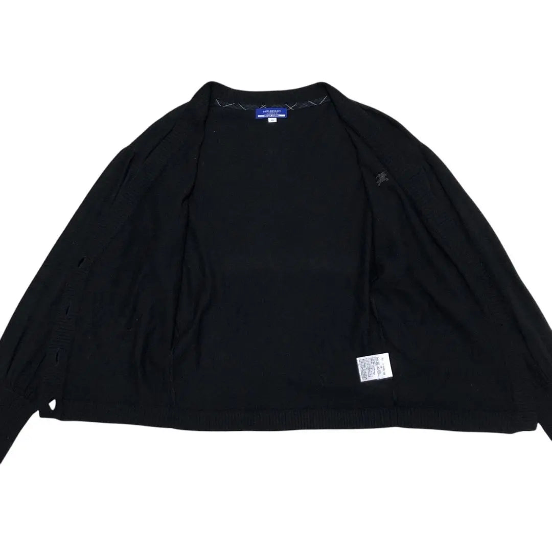 [Productos hermosos] Burberry Blue Label Cardigan Knit Logo botón Negro 38 | 【美品】 バーバリーブルーレーベル カーディガン ニット ロゴボタン 黒色 38