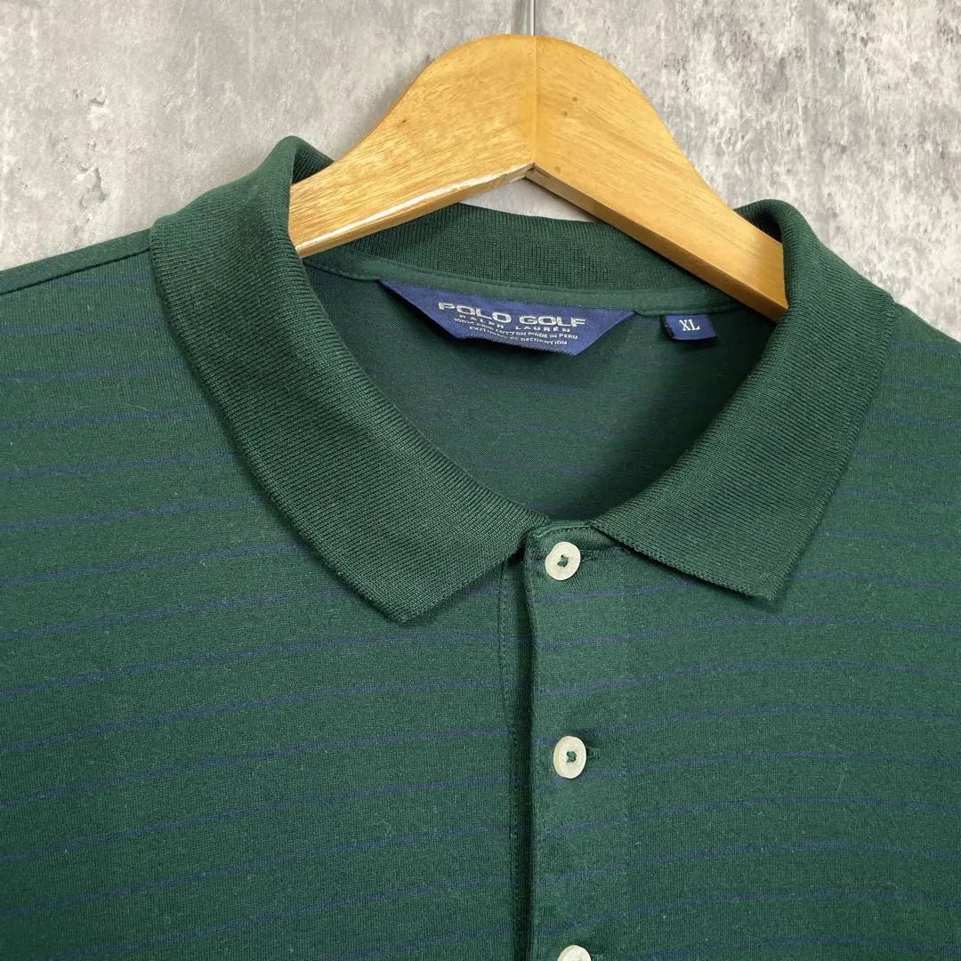 Polo Golf Ralph Lauren Polo Shirt Border XL Embroidered Logo Green Old-wear