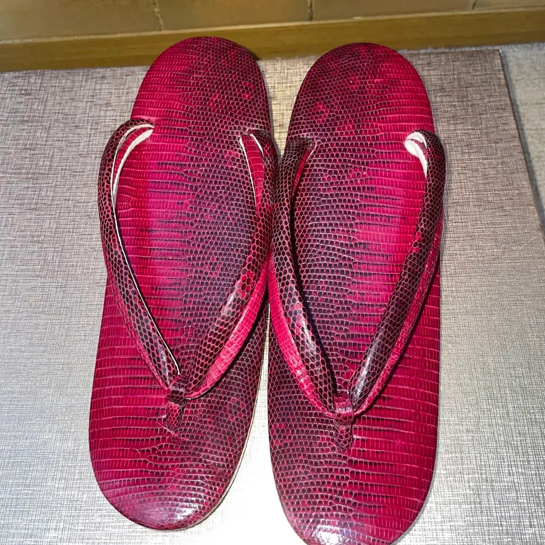 Re-price reduction Vintage luxury Japanese bag Sandals Snake skin Beautiful item | 再値下げ　ヴィンテージ  高級　和装バッグ　草履　ヘビ皮　美品