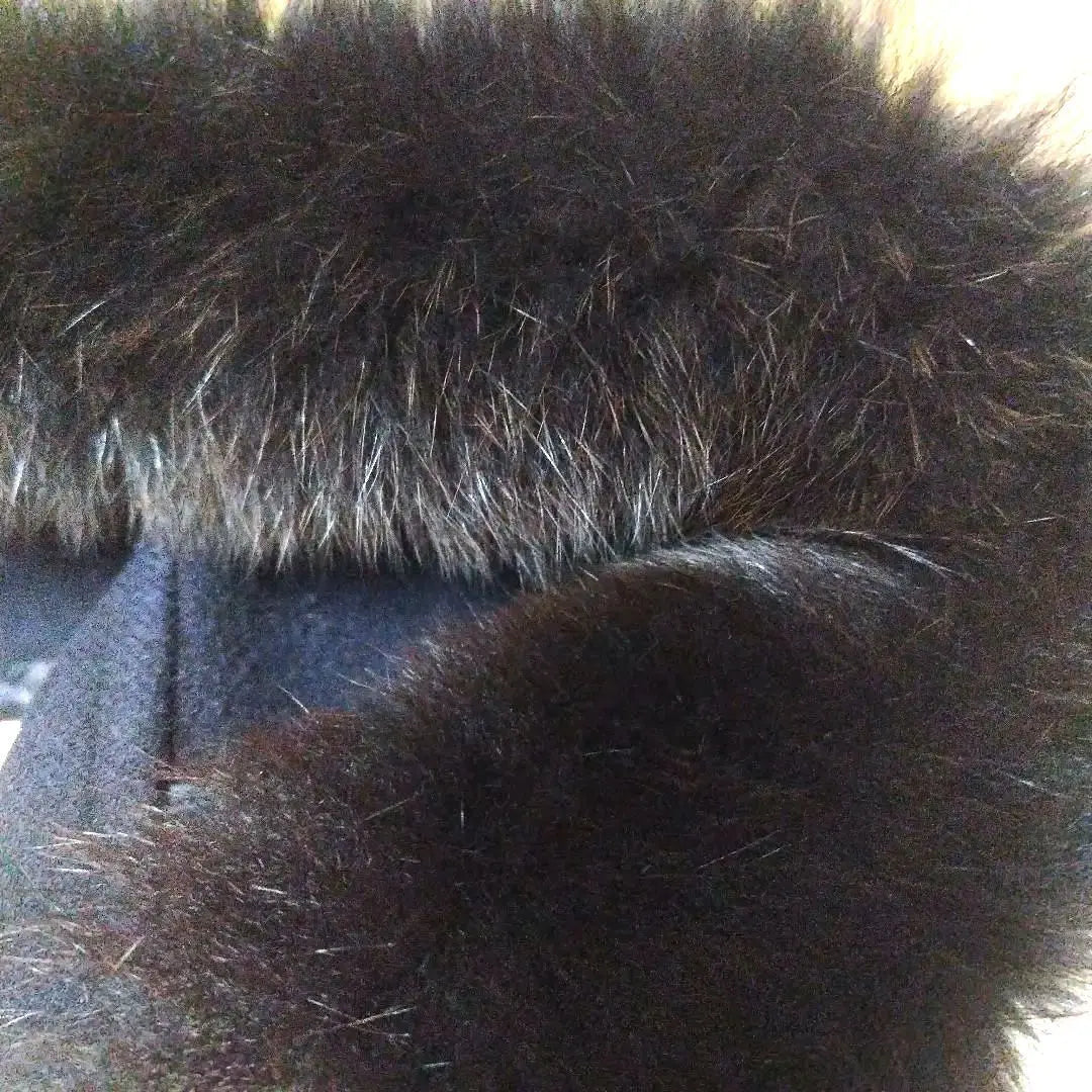 Début de Fiore Duffle Coat Size 36 Navy Real Fur