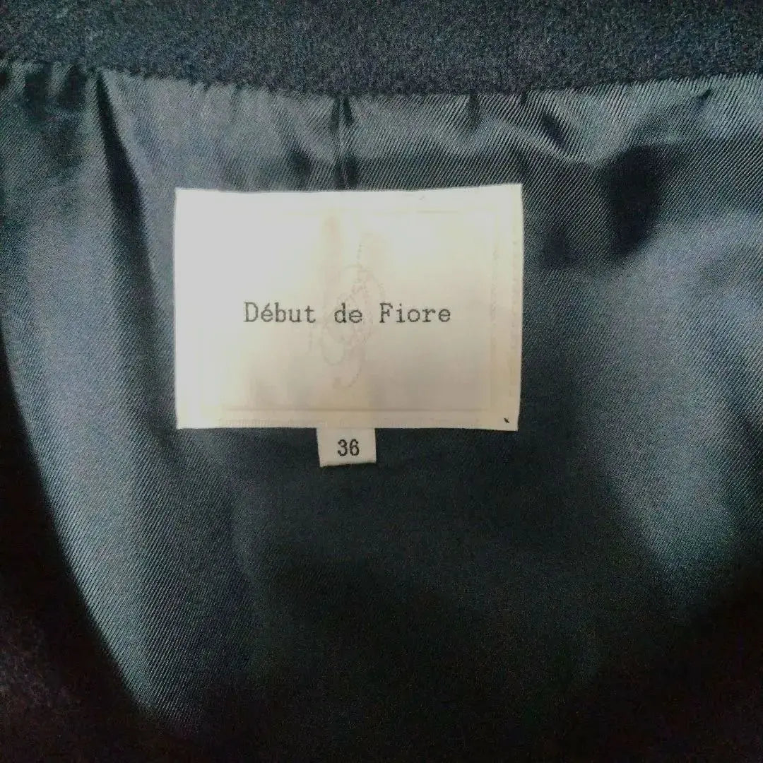 Début de Fiore Duffle Coat Size 36 Navy Real Fur