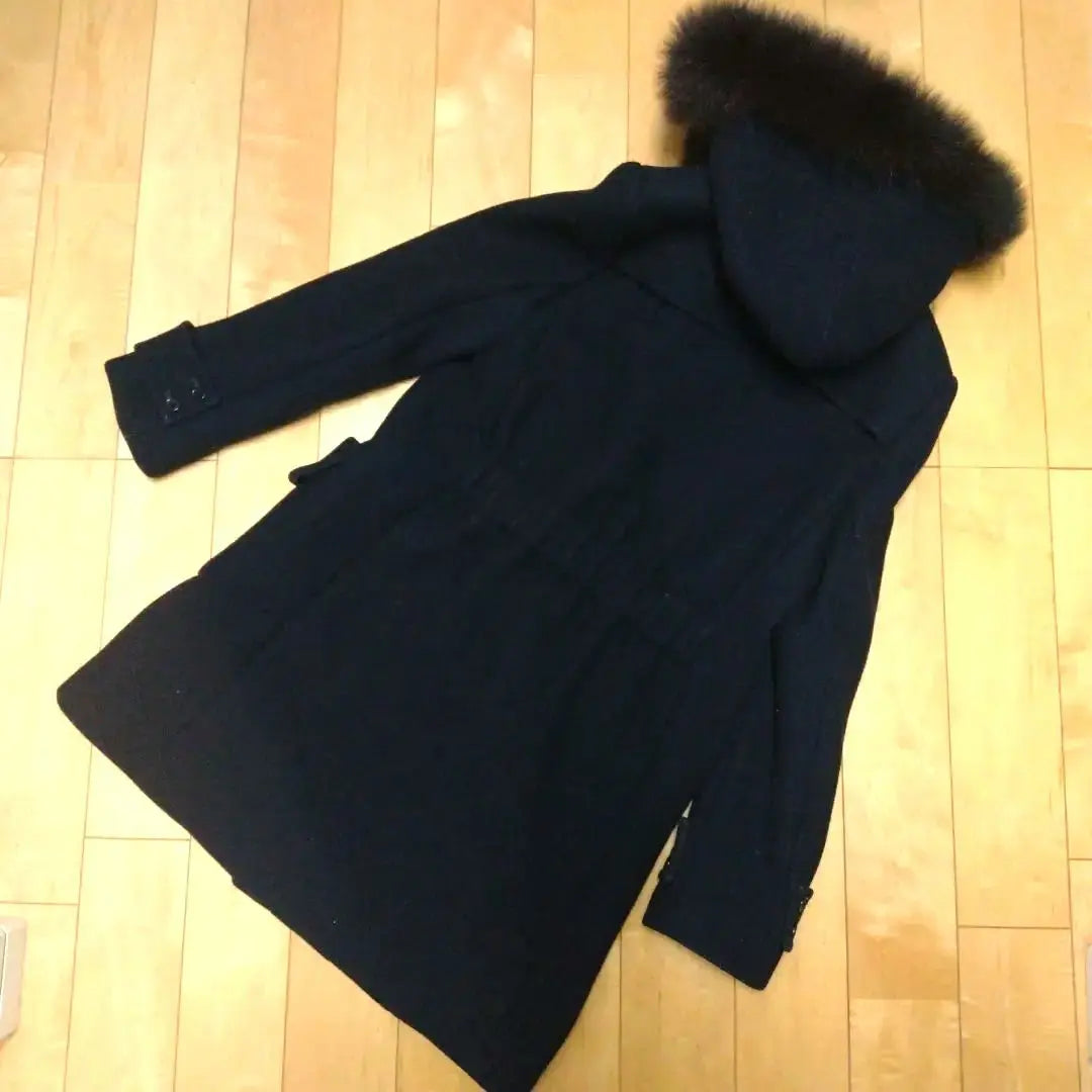 Début de Fiore Duffle Coat Size 36 Navy Real Fur