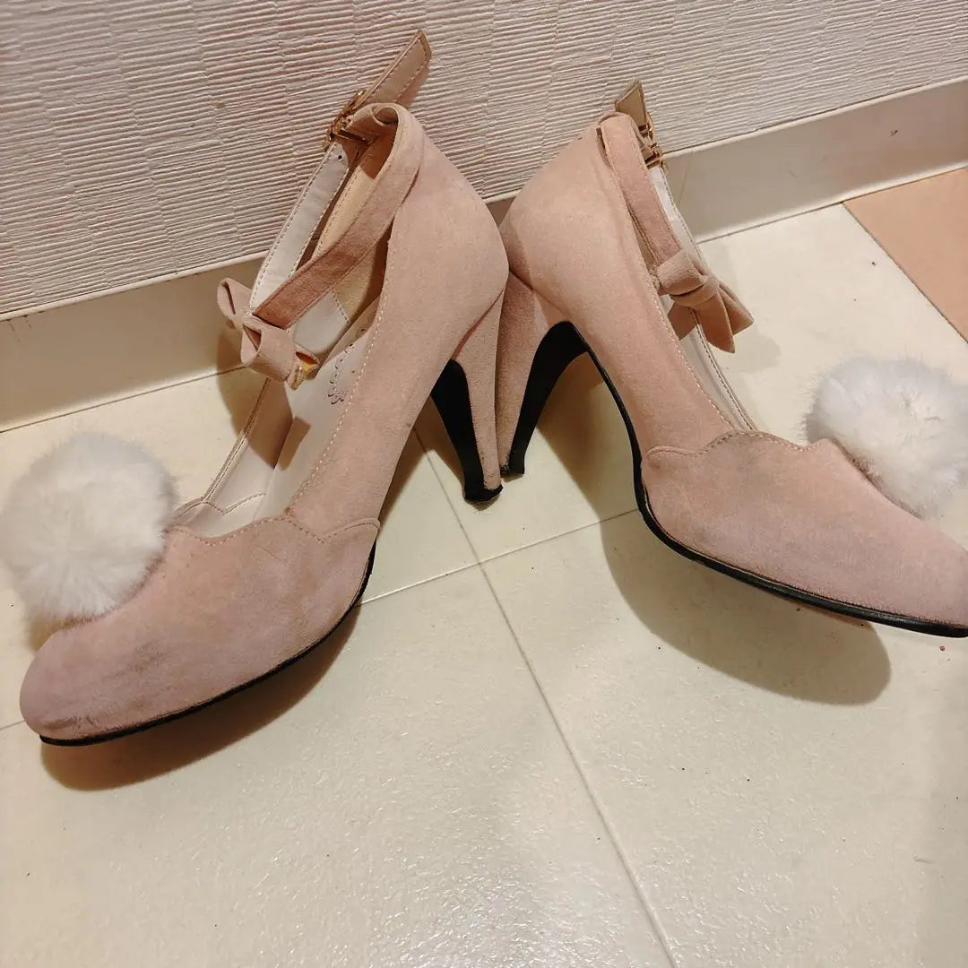 ⚠️Reasonable ⚠️Super cheap ♡LODISPOTTO ♡ Ribbon heel with pom pom ♡ Cute ♡ M size