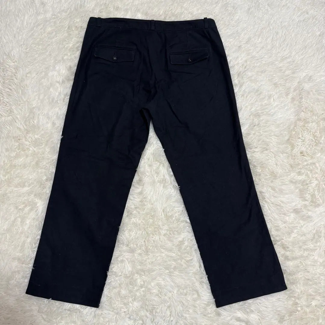 [human woman] (4) Navy straight pants with women's buttons