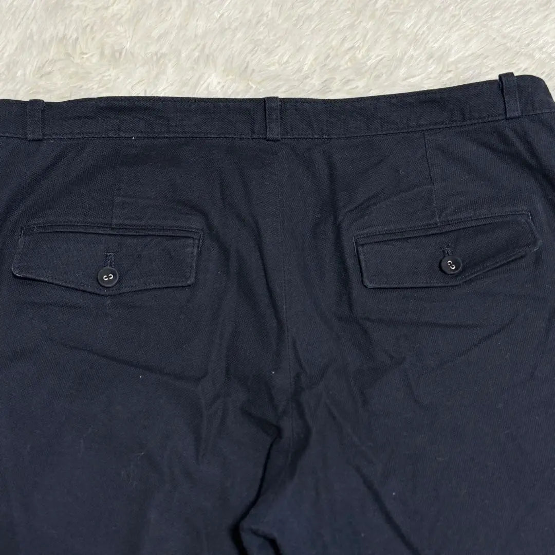 [human woman] (4) Navy straight pants with women's buttons