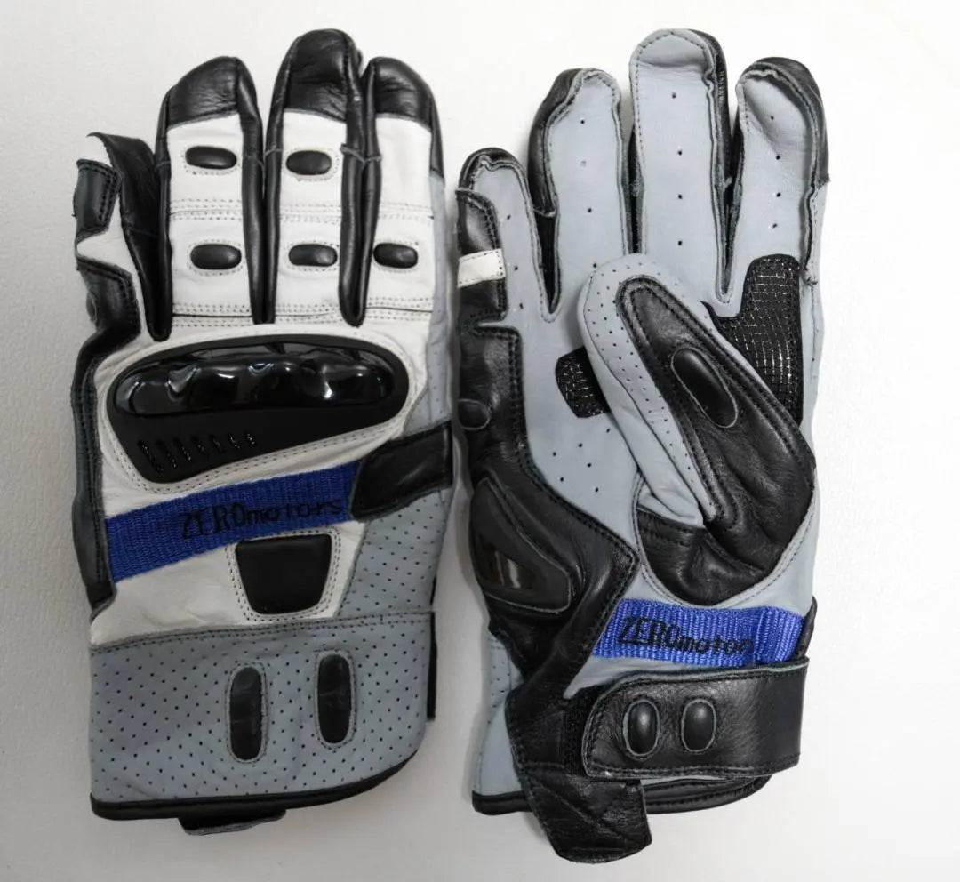 Motorcycle Gloves Motorcycle Genuine Leather Blue All Leather ▶M! !