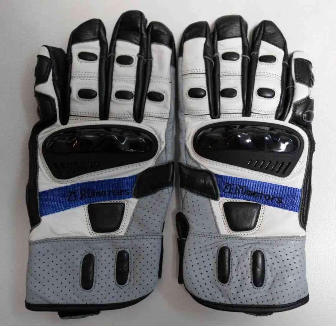 Guantes de Moto Moto Cuero Auténtico Azul Todo Cuero ▶M!! !