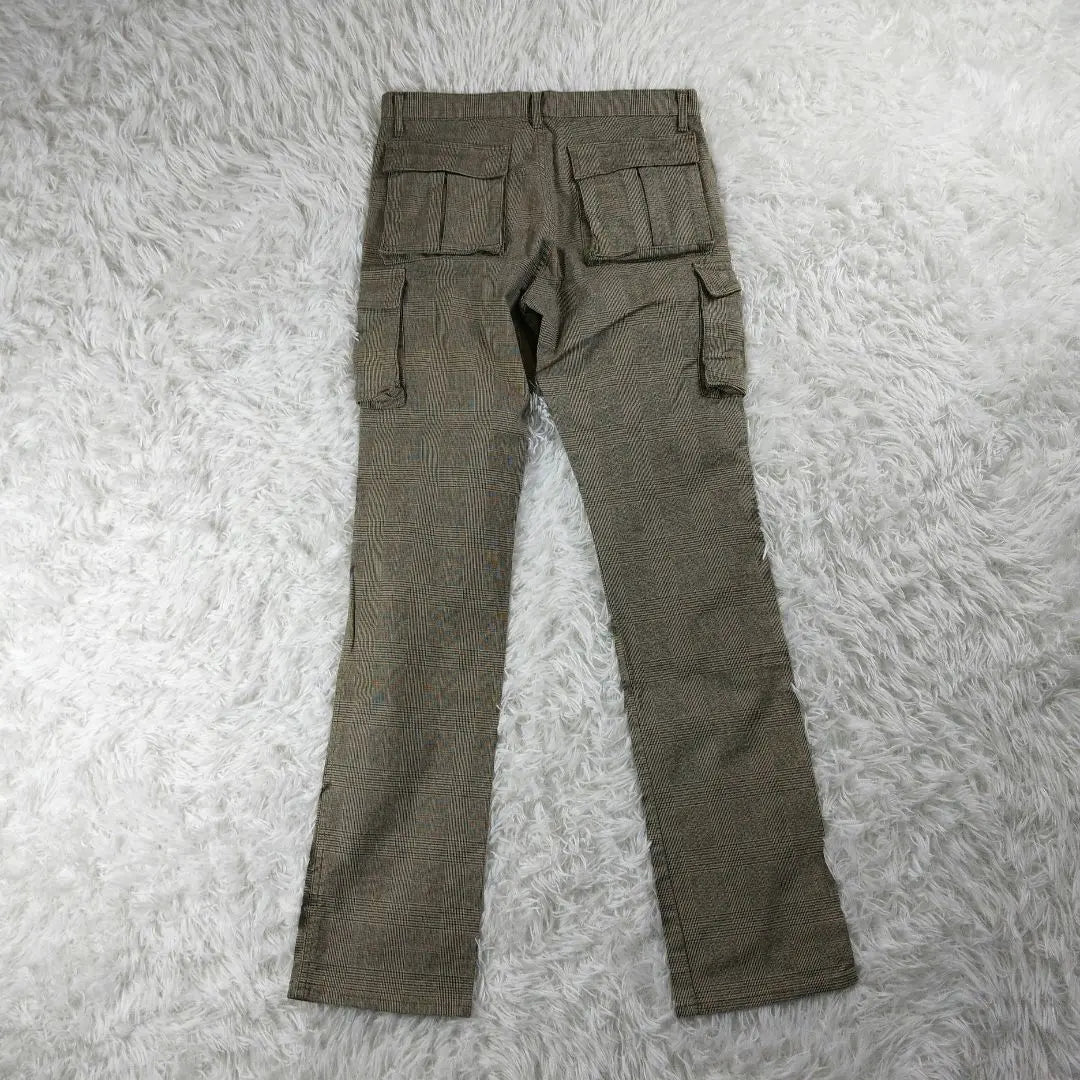 "BIG SMITH" Cargo Pants, Green Glen Check, Size L, Men's