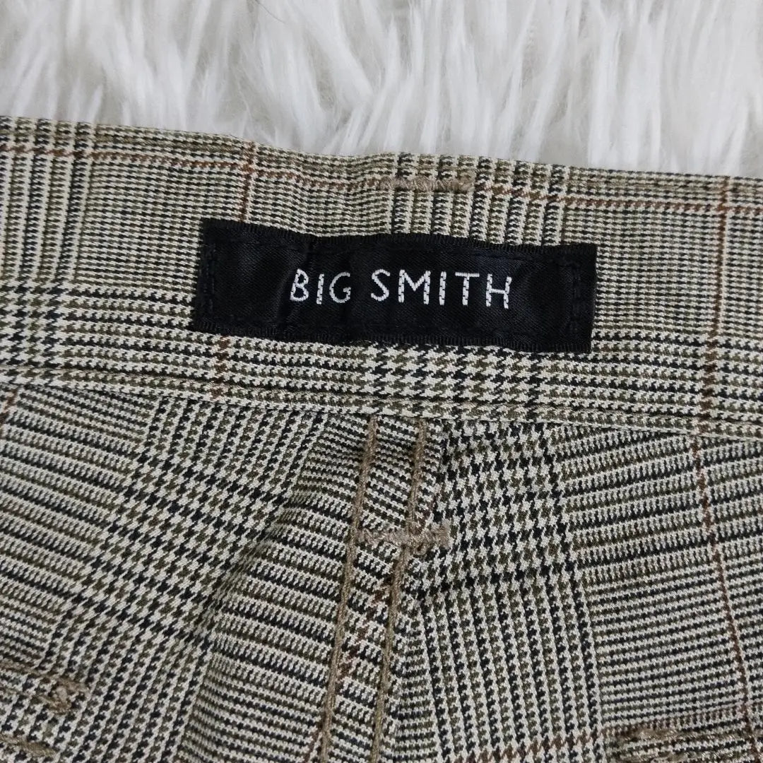 "BIG SMITH" Cargo Pants, Green Glen Check, Size L, Men's