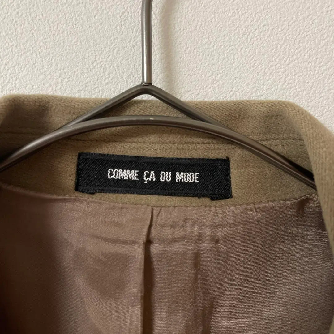 Comme Sade Mode Tailored Jacket Velour Satin Beige Size 7