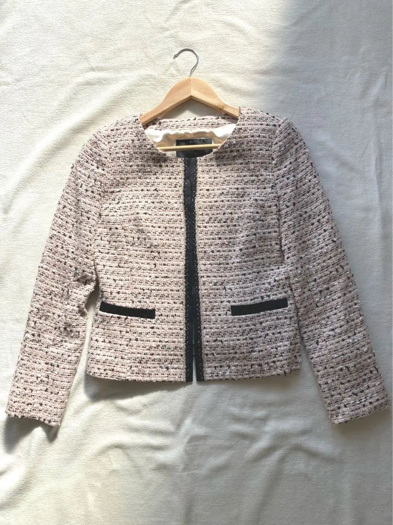 Untitle Tweed No-collar Jacket Pink 40 Beautiful Ceremony