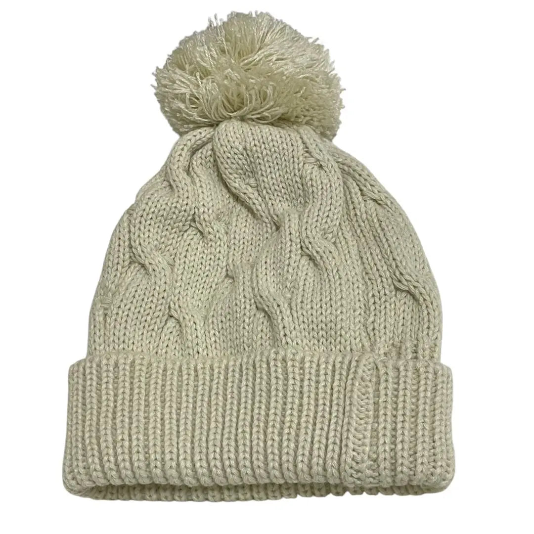 [One point] [Rare] Scalar can badge cable knit knit hat off white